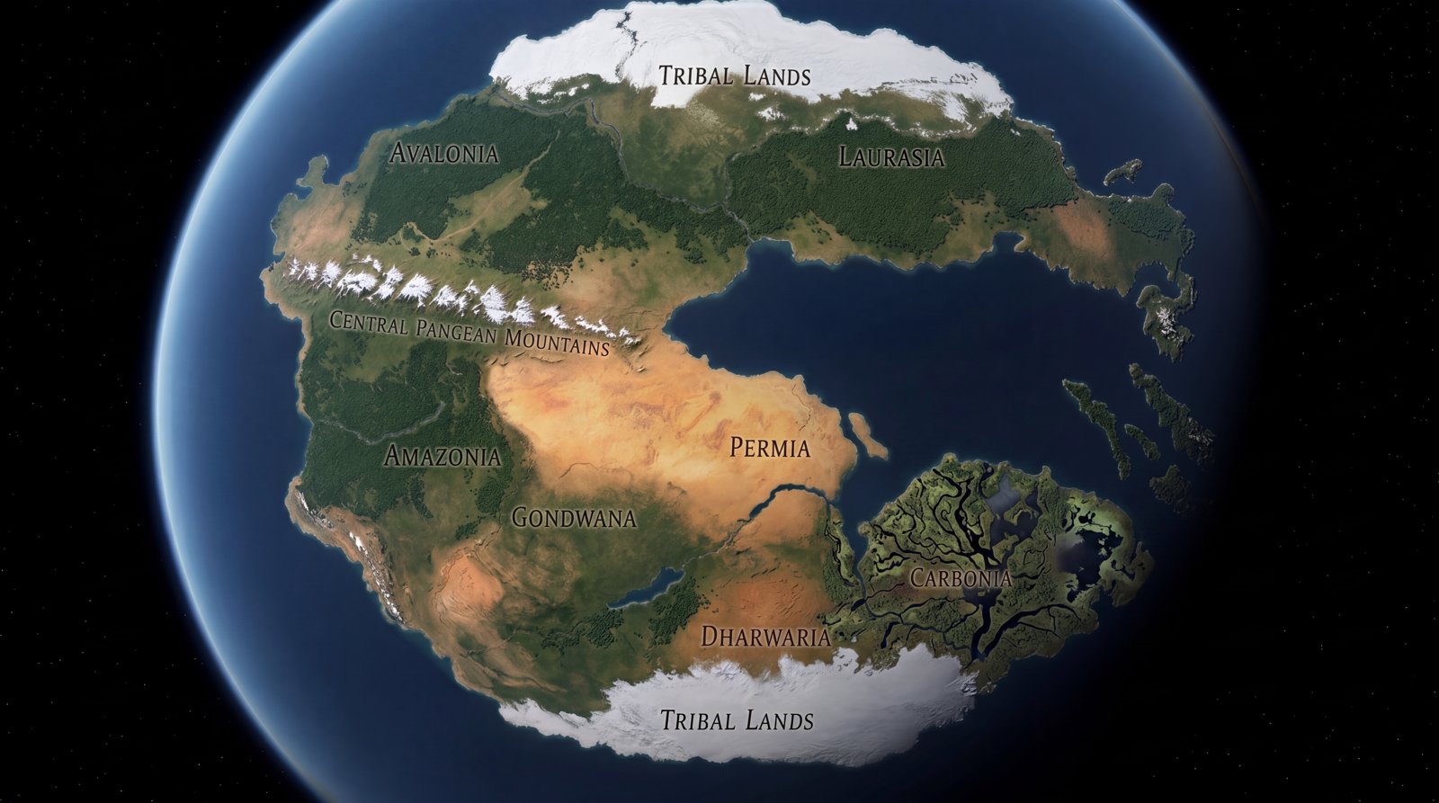 The map of Pangea — the supercontinent and its six empires